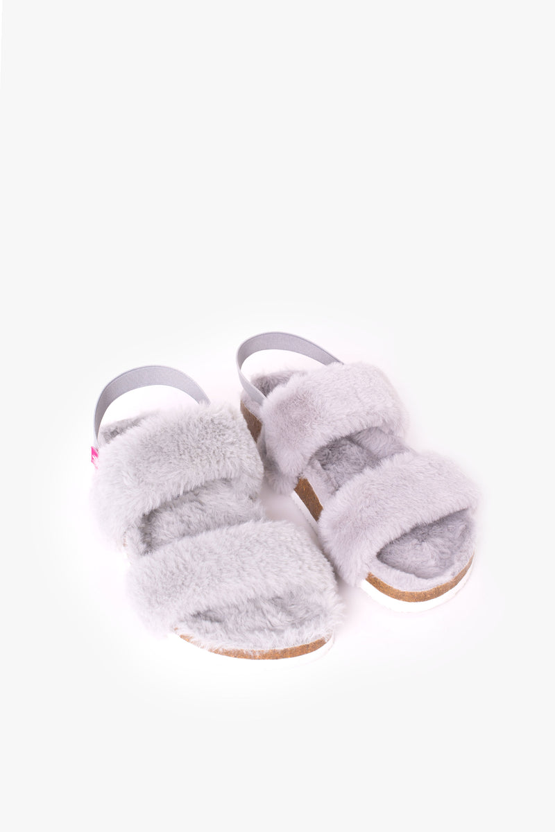 Brakeburn Light Grey Fluffy Women's Slippers