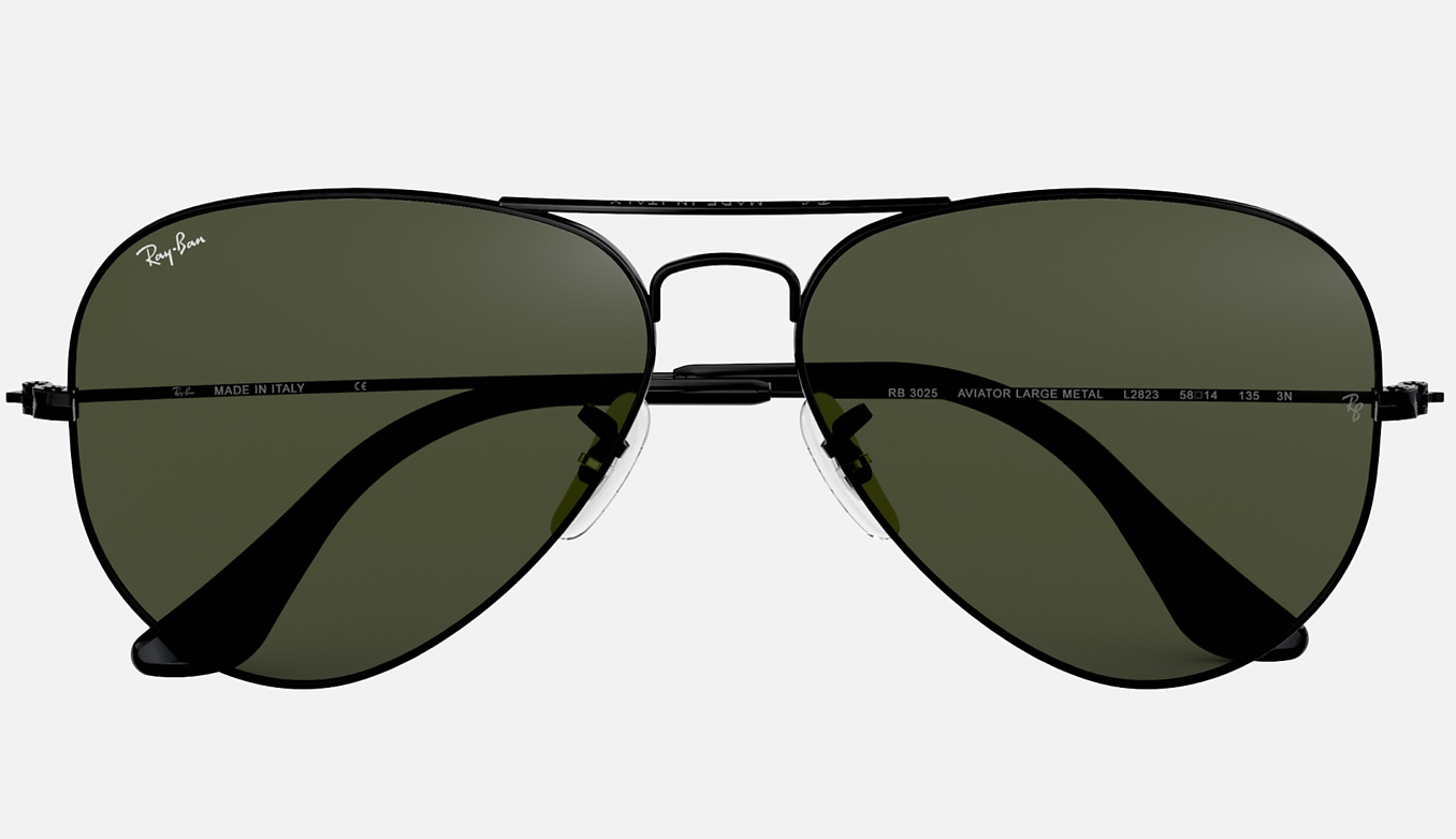 Ray Ban Aviator Classic RB3025 Black Green G-15 Sunglasses