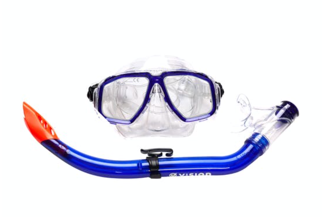 Vision Junior PVC Mask and Kids Snorkel Set - Blue