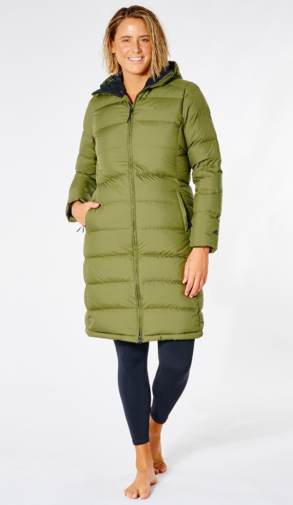 Rip Curl Ladies Anti Series Elite Longline Jacket - Olive