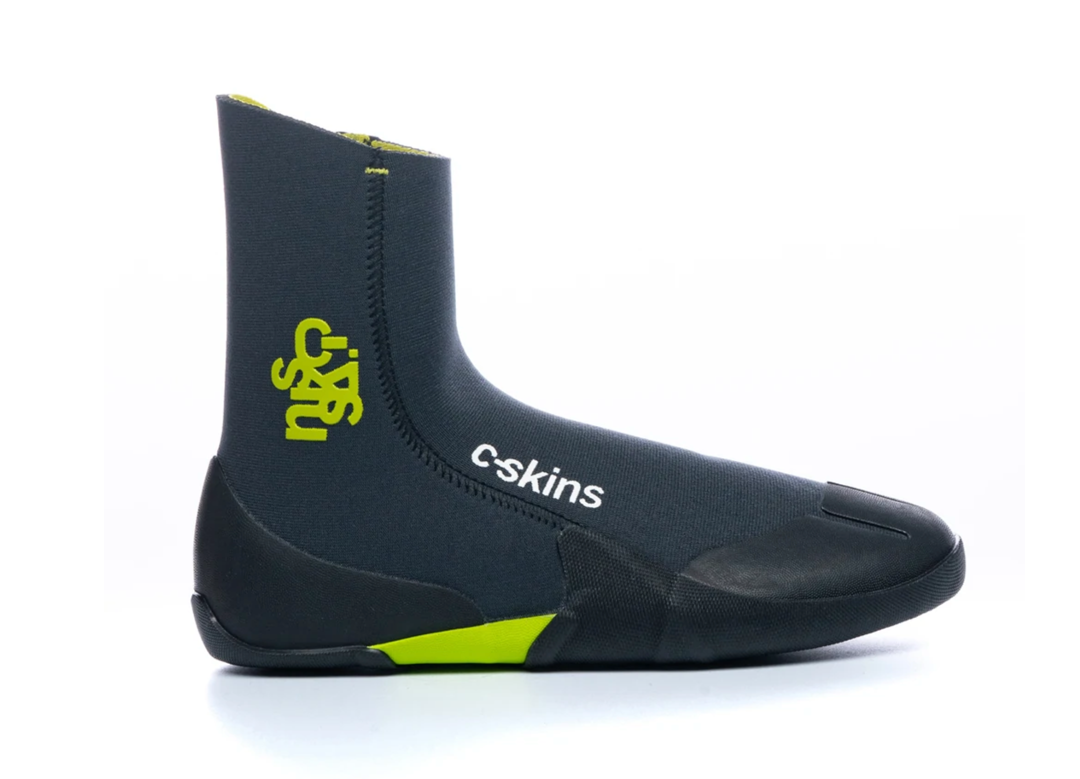 C-Skins Junior Legend 5mm Zipped Round Toe Wetsuit Boots - BLK/GRN