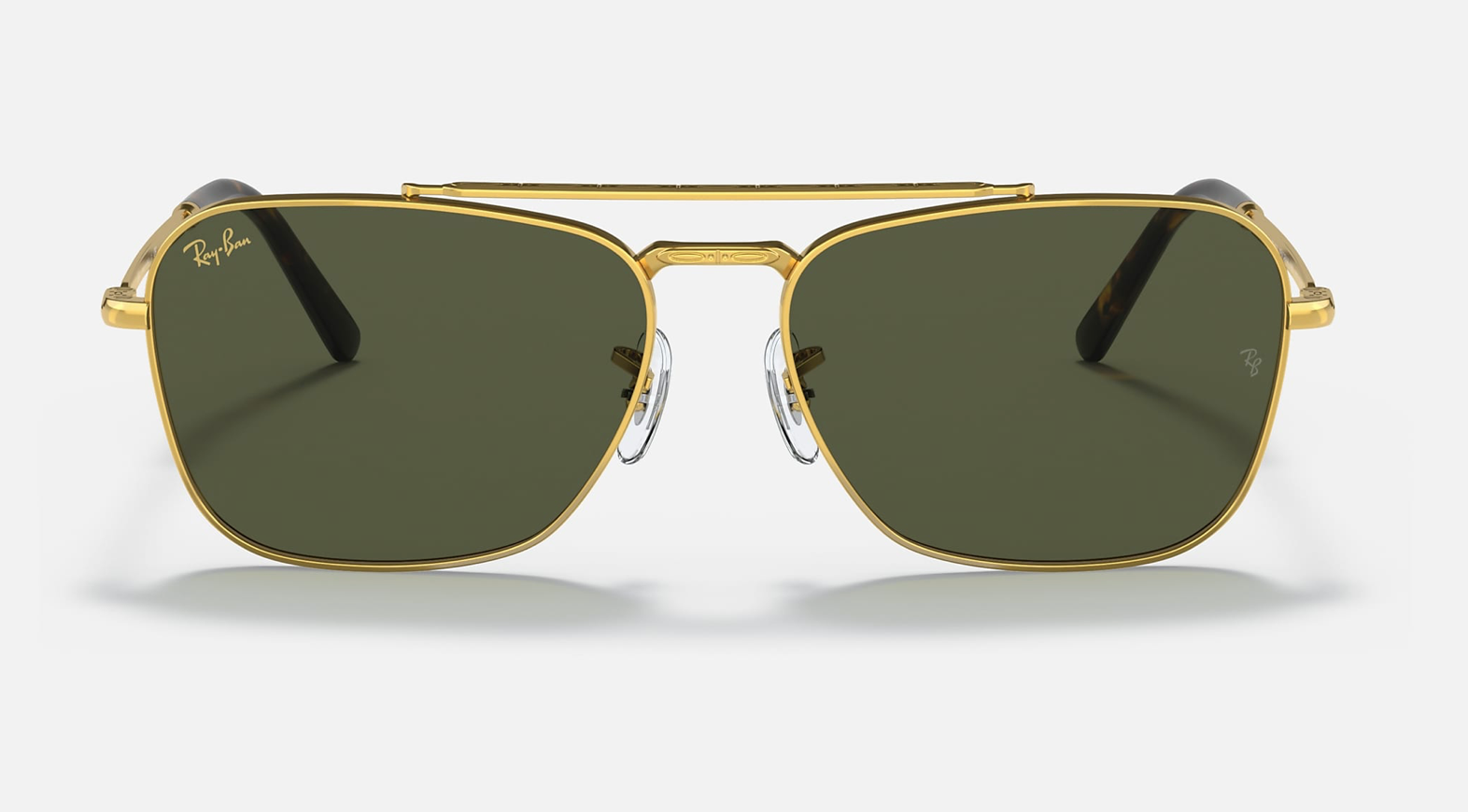 Ray Ban New Caravan G-15 Legend Gold Green Sunglasses - RB3636