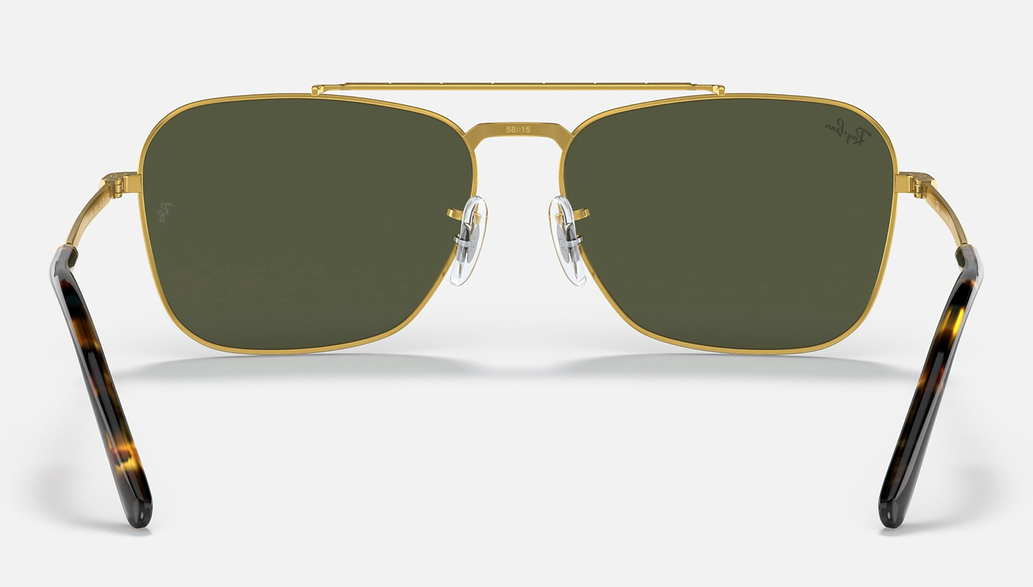 Ray Ban New Caravan G-15 Legend Gold Green Sunglasses - RB3636
