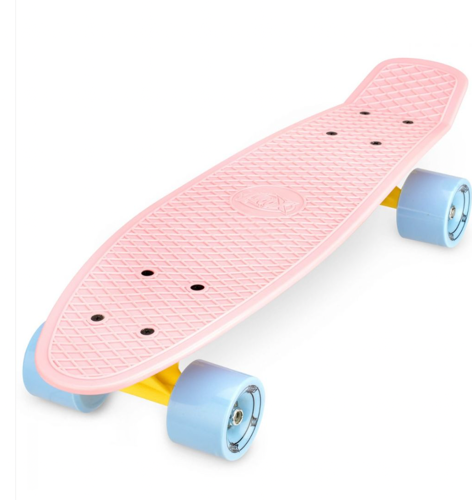 Xootz Retro Plastic Skateboard - Pastel Pink , 22 Inch