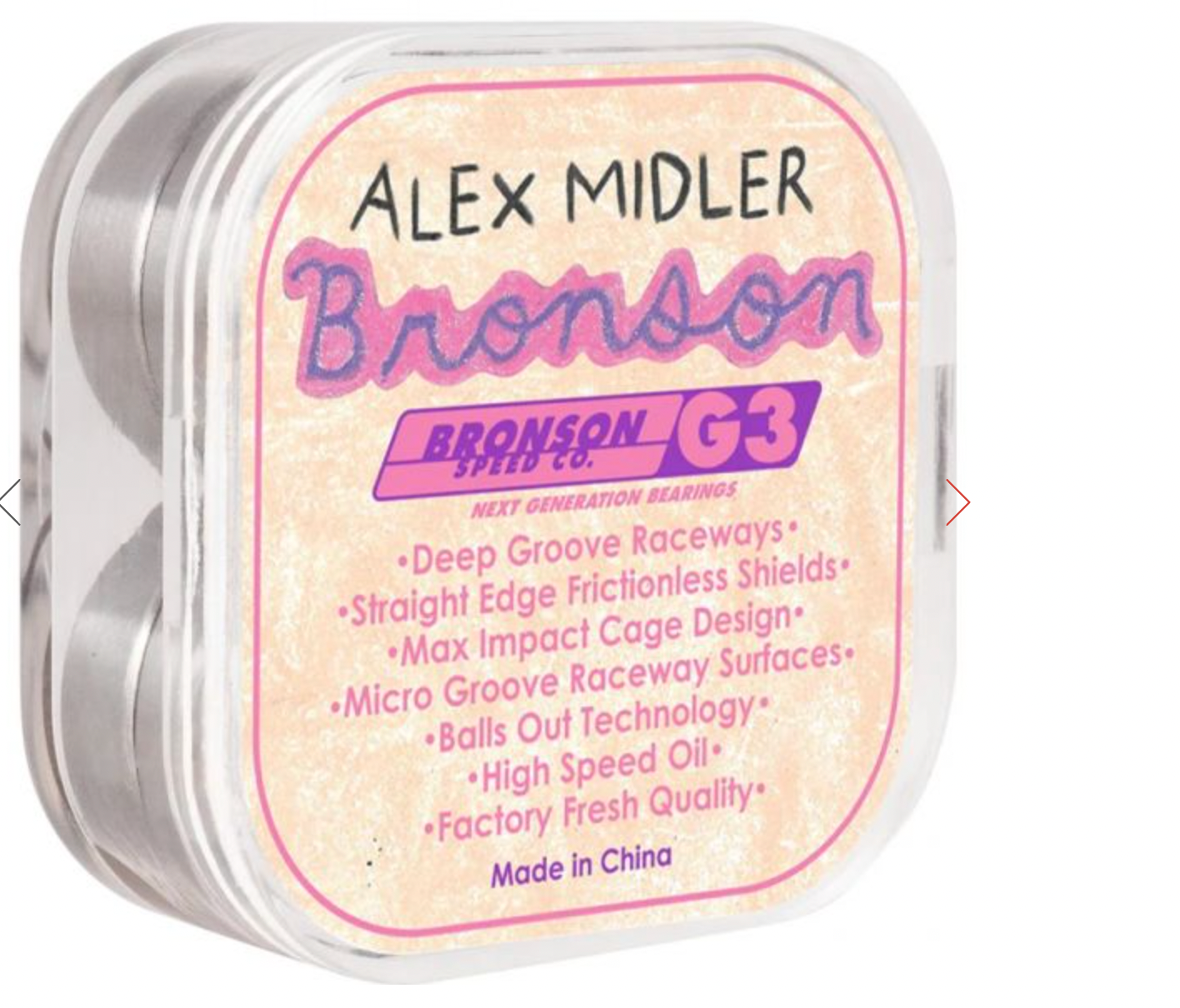 Bronson Speed Co. Alex Midler Pro G3 Skateboard Bearings (Pack of 8)