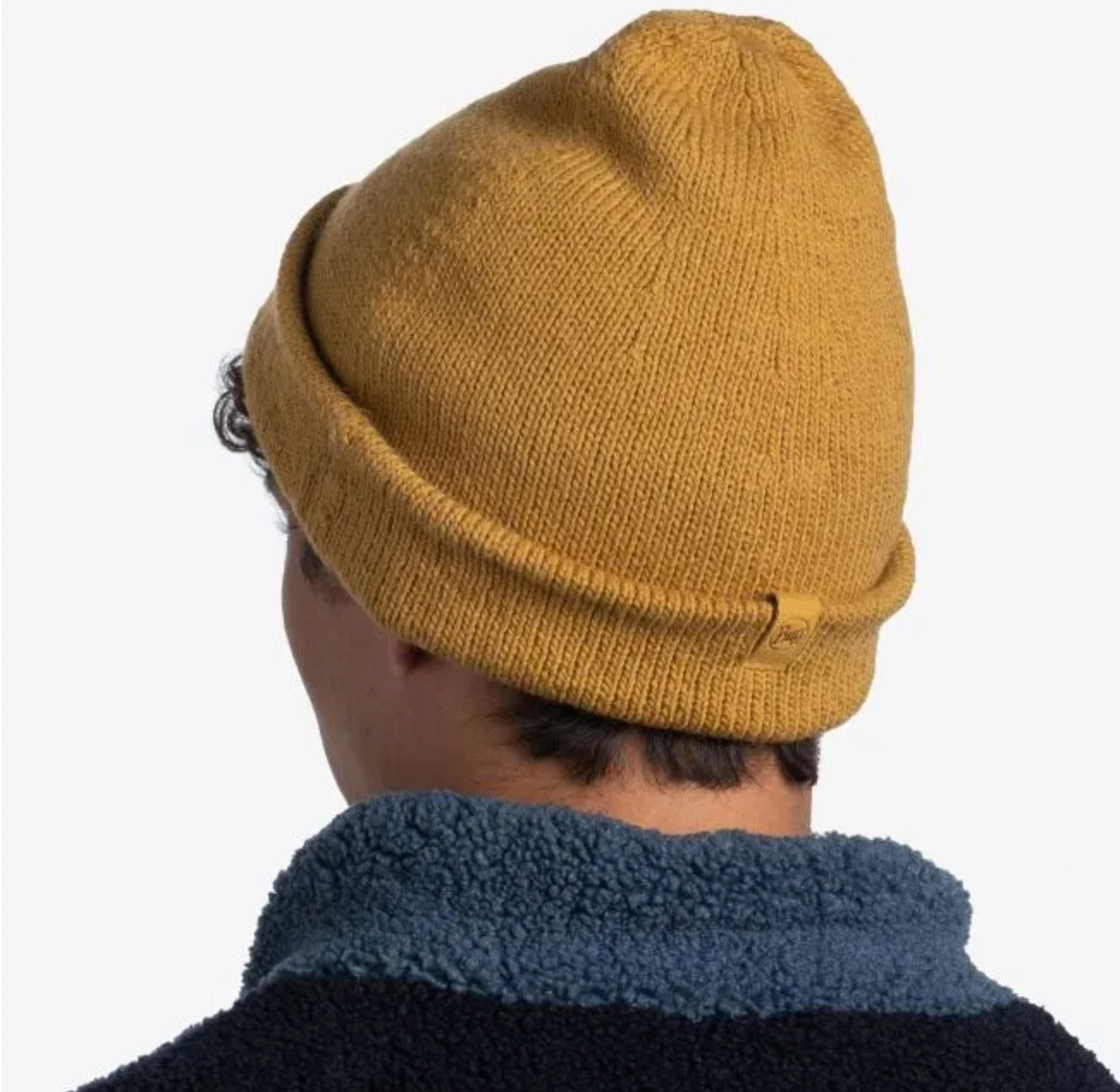 Buff Knitted Beanie Jarn Ocher