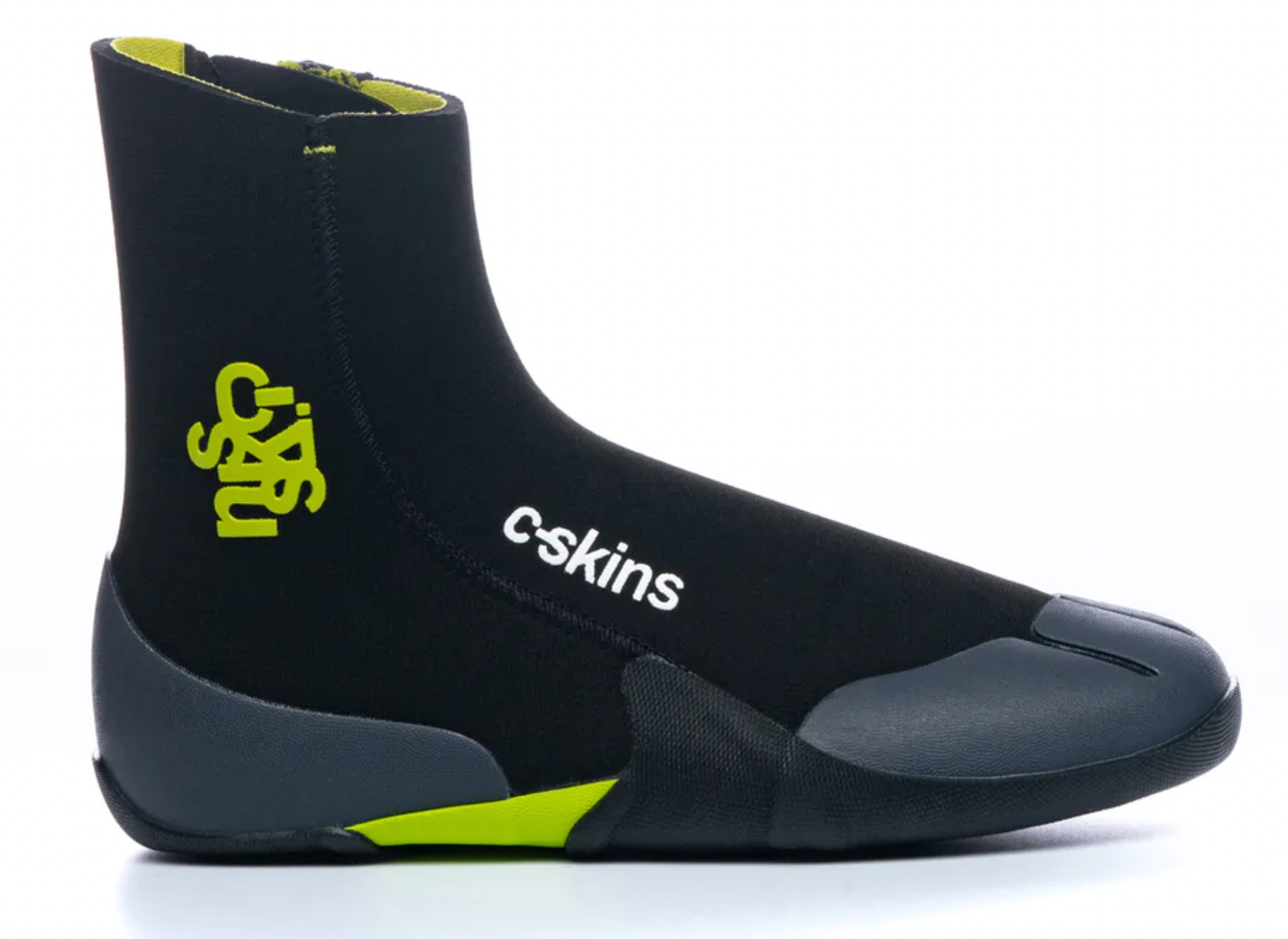 C-Skins Junior Legend 5mm Zipped Round Toe Wetsuit Boots - BLK/GRN