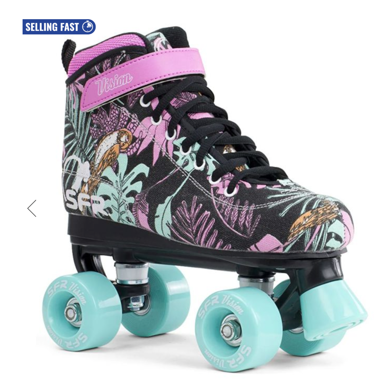SFR Vision Canvas Quad Roller Skates - Floral