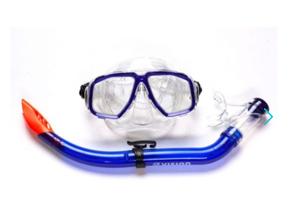 Vision Dive Adult Silicone Mask & Snorkel Set - Blue