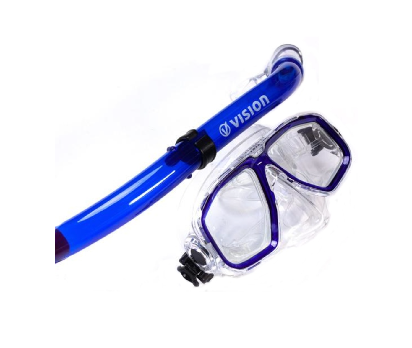 Vision Junior PVC Mask and Kids Snorkel Set - Blue
