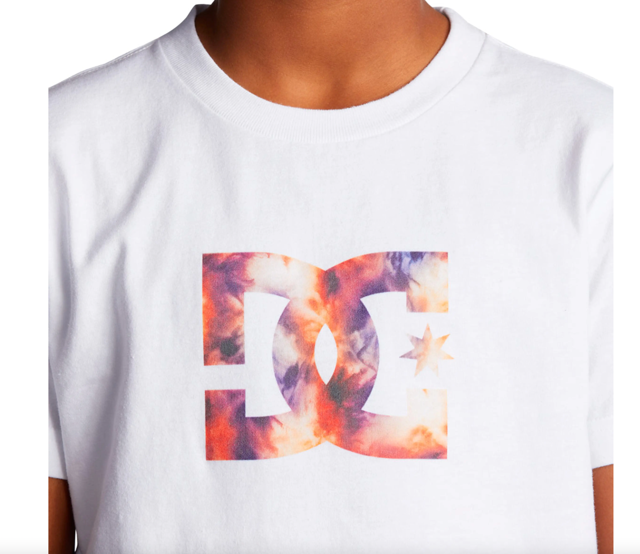 DC Shoes Star Fill Short Sleeve T-Shirt White Red Lilac Kids