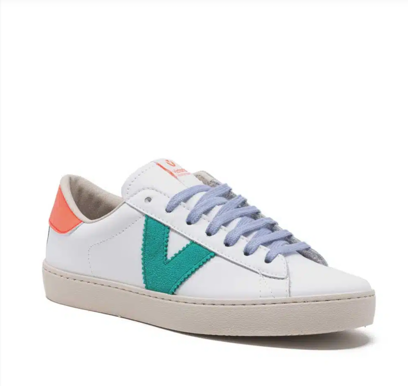 Victoria Berlin Trainers Leather & Neon Coral