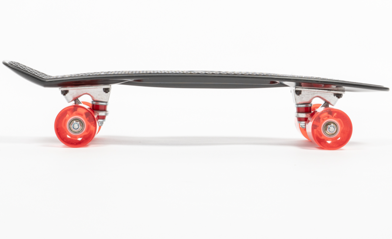 Saltrock Retro Ride Skateboard Flashing Wheels Black/Red