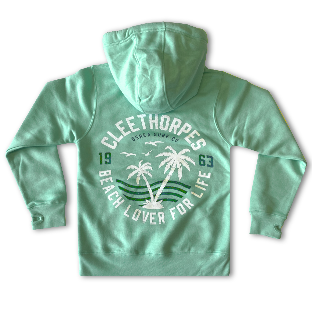 Cleethorpes Seaglass Green Overhead Hoody - Beach Lover