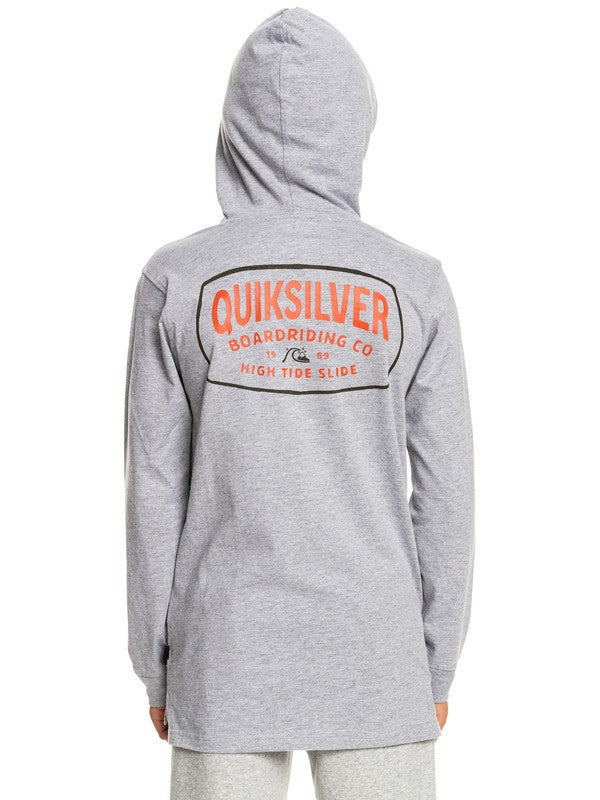 Quiksilver Boys High Cloud Long Sleeve Hooded T-Shirt - Athletic Heather==SALE==