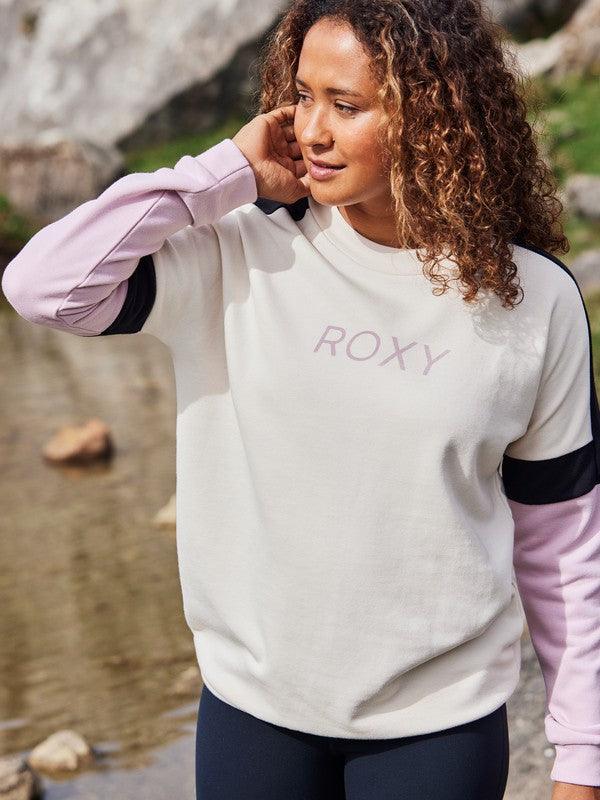 Roxy Ladies Blinding Lights Sweatshirt - Tapioca -SALE-