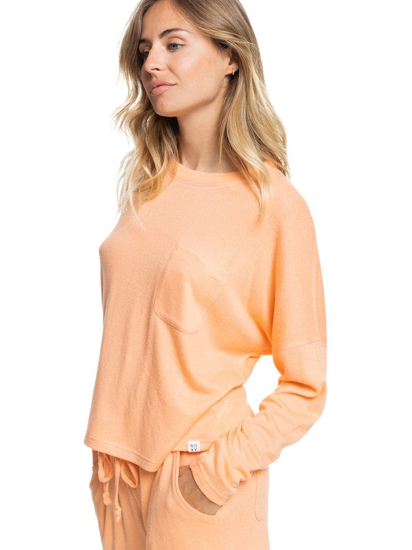 Roxy Ladies Just Perfection Sweatshirt - Cantaloupe