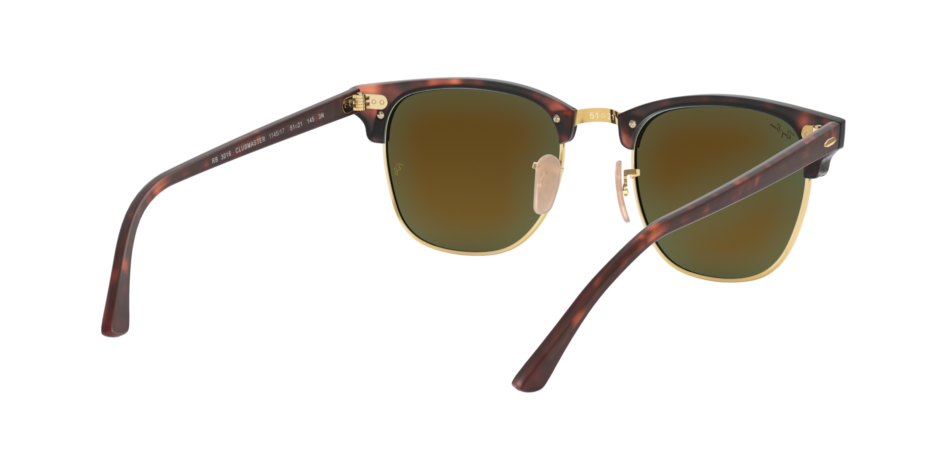 Ray Ban Clubmaster Sand Havana Grey Mirror Blue Sunglasses - RB3016